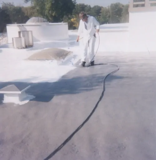 Spray Polyurethane Foam Insulation for roofing waterproofing and sealant from Overhead Construction & Roofing, for the residential and commercial roofing needs of the Twin Cities metro area.