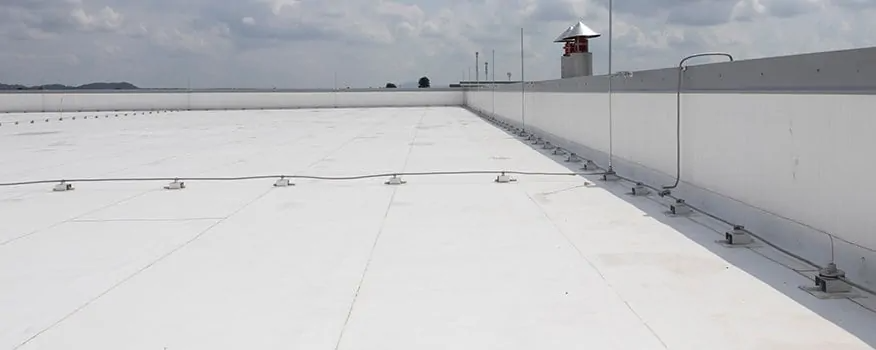 TPO and PVC roofing systems installation, repair and replacement of single-ply membrane roofing for commercial roofs in the Twin Cities metro area from Overhead Construction and Roofing, a Minnesota Roofing company specializing in Flat Roofing systems.